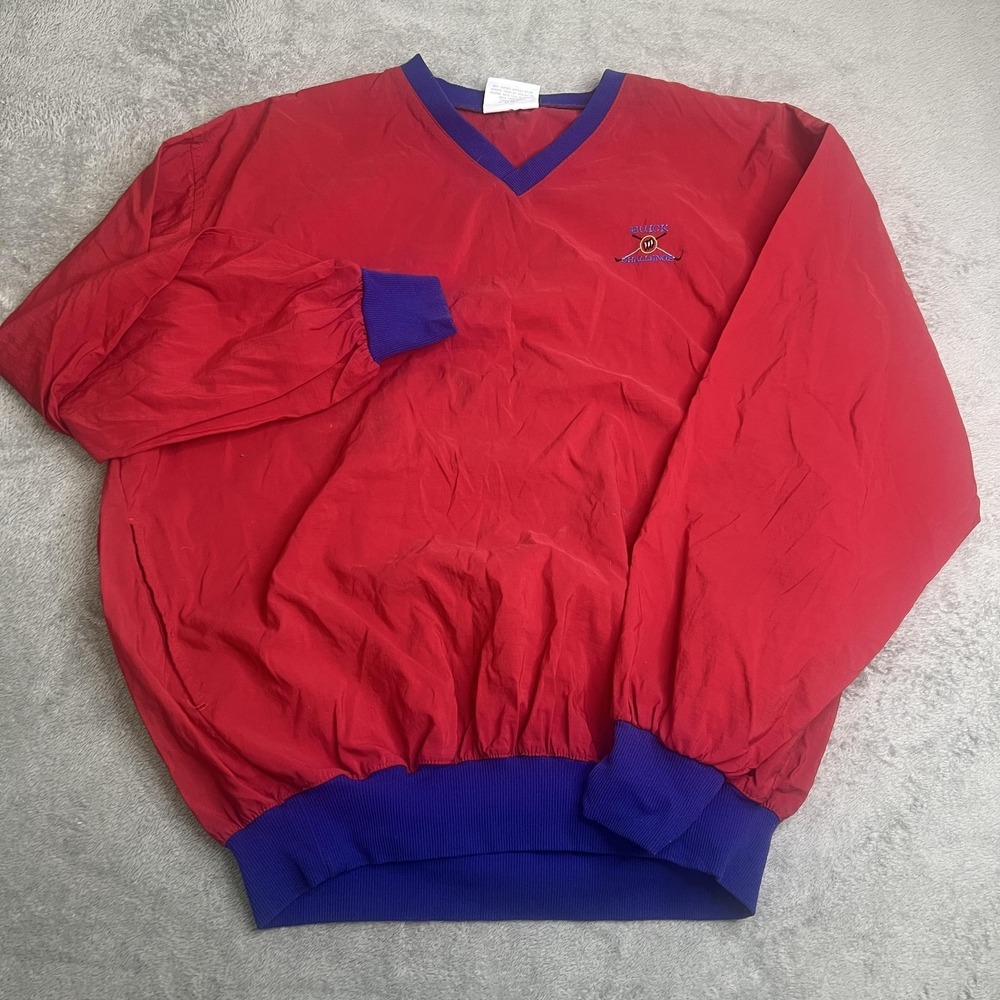Vintage Starbus Weather Screen Windbreaker Jacket Mens Large Red Buick Golf USA